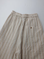 atelier naruse アトリエナルセ   cotton  linen gaucho pants stripe  ストライプ  パンツ   ベージュ  F  【中古】