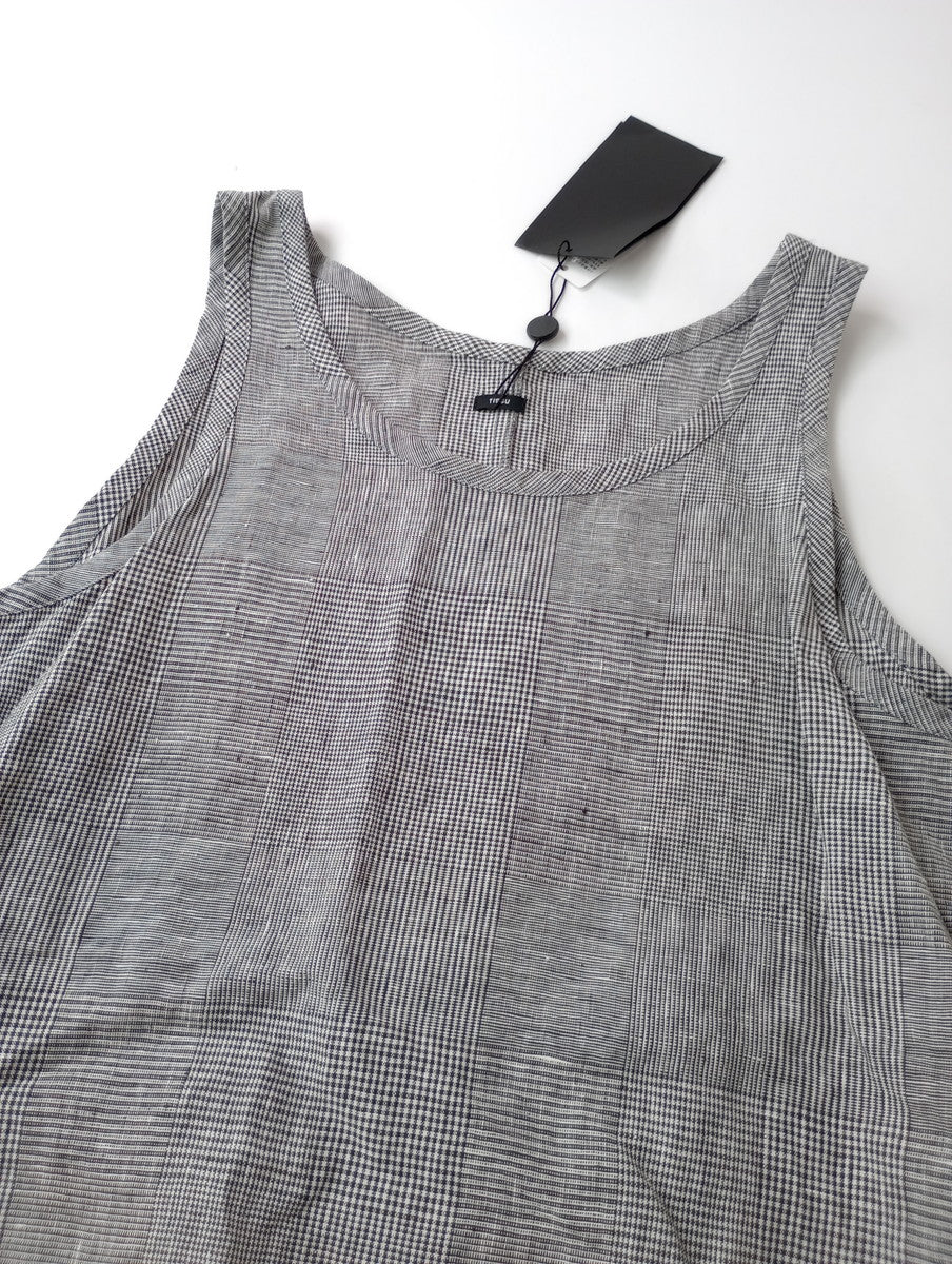 新品 TISSU ティシュ カーゴ グレン  チェック  ワンピース  白黒