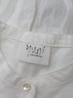 yuni ユニ  フレンチ リネン ワイド ブラウス シャツ トップス  白 ホワイト (12M＋4819) 【中古】