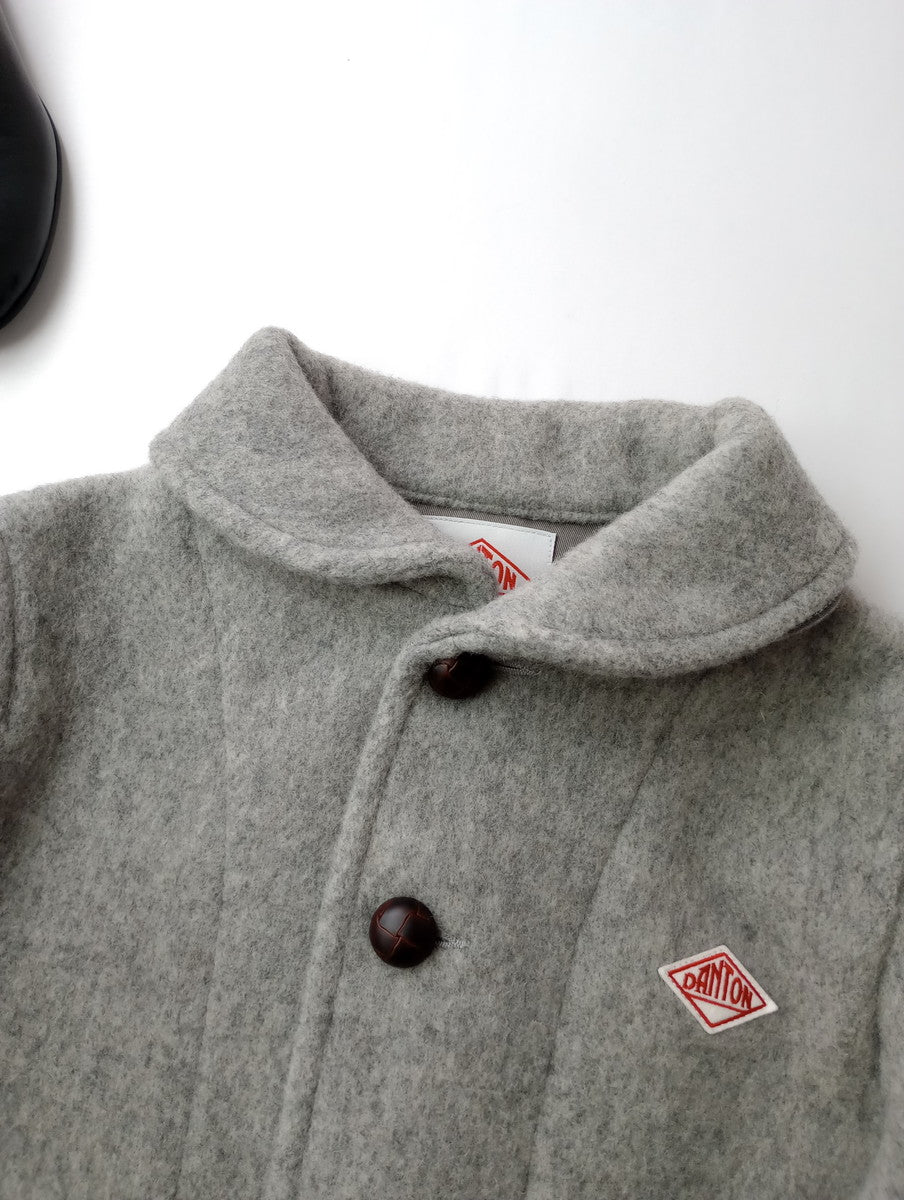DANTON  ダントン  ウール  モッサ  丸衿 ブルゾン 丸襟 ジャケット  コート グレー 34   【中古】