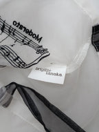 BRIGITTE TANAKA ブリジットタナカ BT.MO.1010 La Marseillaise ラ・マルセイエーズ 楽譜 音符 オーガンジー刺繍 バッグ 白黒&nbsp; 【中古】