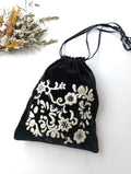 khadi and co BESS NIELSEN カディーアンドコー ベスニールセン ベルベット 巾着 バッグ 刺繍 黒 ブラック【中古】