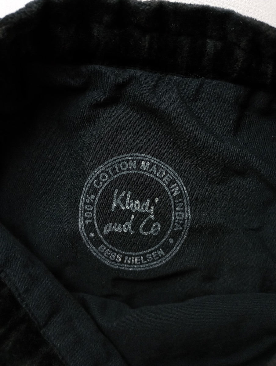 khadi and co BESS NIELSEN カディーアンドコー ベスニールセン ベルベット 巾着 バッグ 刺繍 黒 ブラック【中古】
