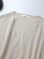 evam eva エヴァムエヴァ aze vest アゼベスト コットン リネン ラミー ニット ベージュ  【中古】