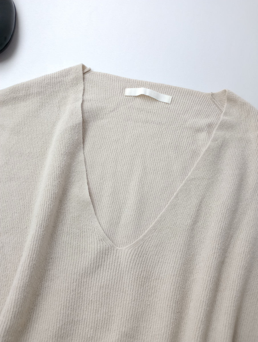 evam eva エヴァムエヴァ aze vest アゼベスト コットン リネン ラミー ニット ベージュ  【中古】