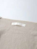 evam eva エヴァムエヴァ aze vest アゼベスト コットン リネン ラミー ニット ベージュ  【中古】