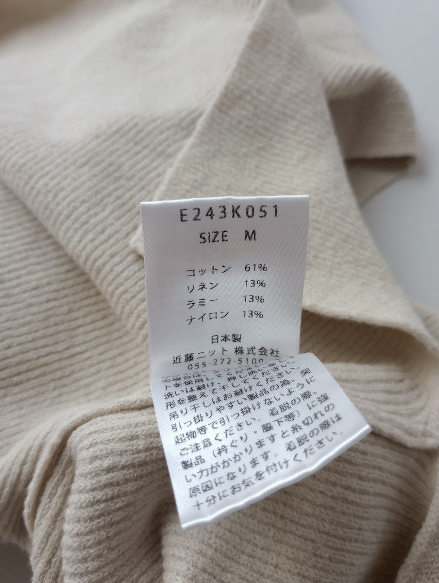 evam eva エヴァムエヴァ aze vest アゼベスト コットン リネン ラミー ニット ベージュ  【中古】