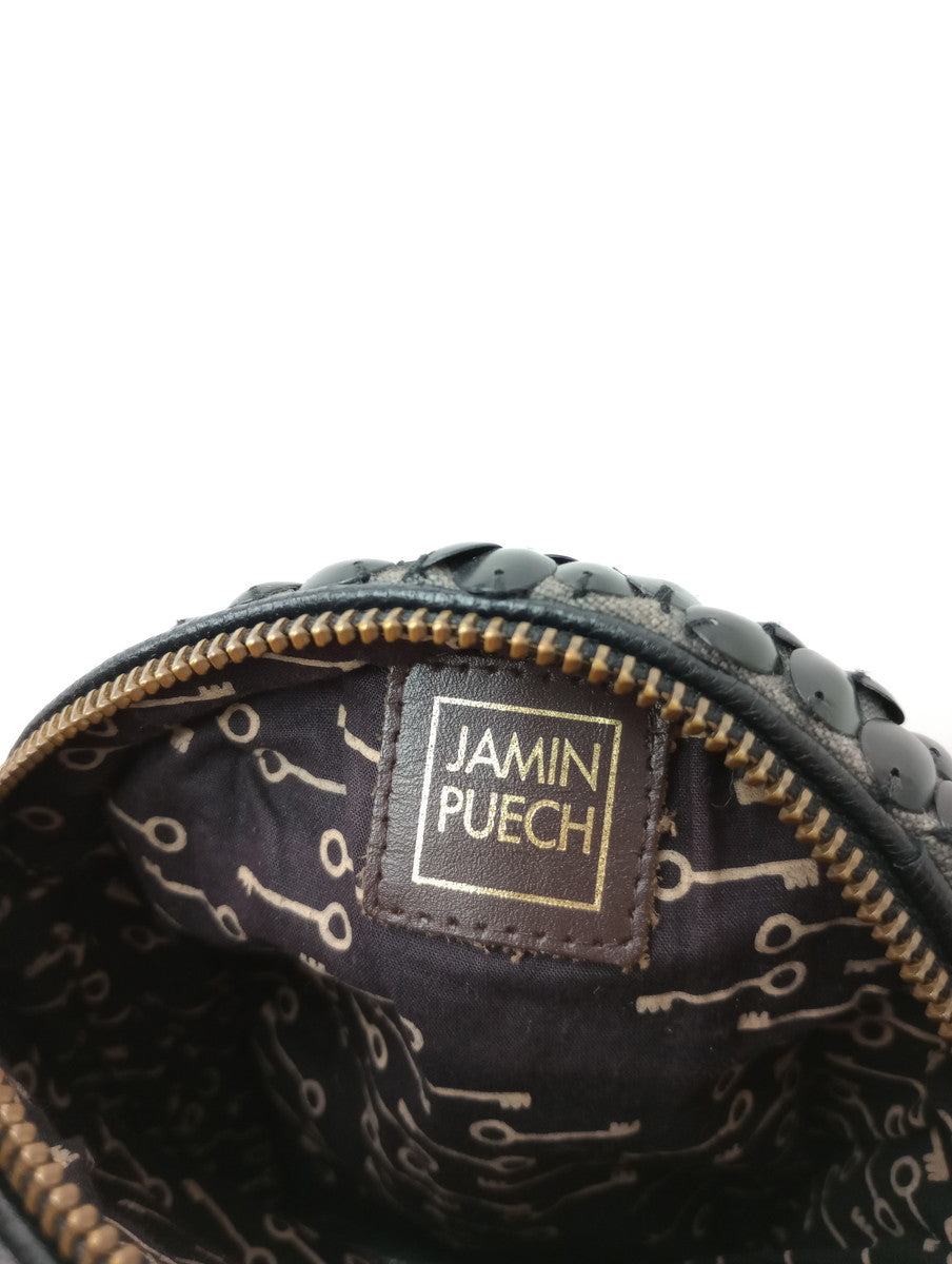 JAMIN PUECH ジャマンピュエッシュ ふくろうショルダーバッグ アニマル  黒 ブラック グレージュ 【中古】