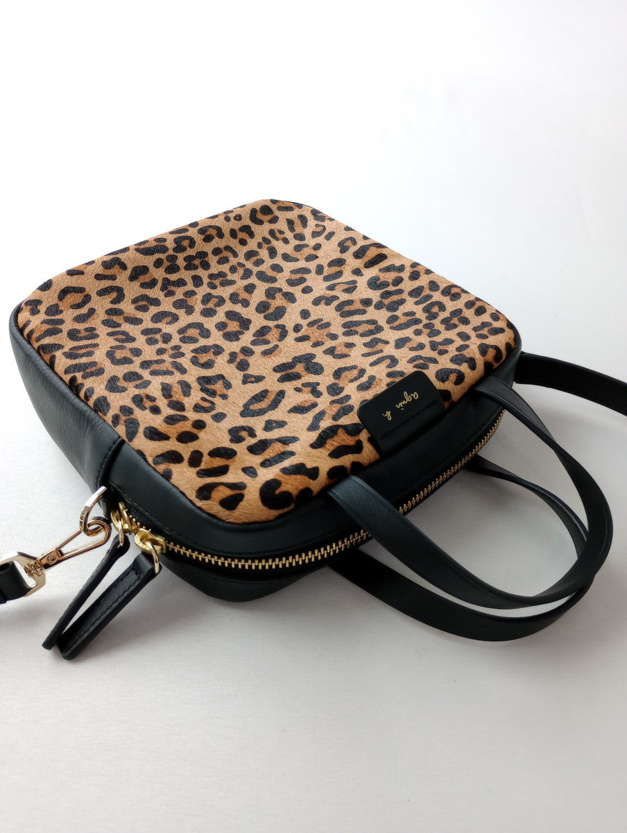 agnès b. アニエスベー ハラコ ヒョウ柄 2way ショルダーバッグ ハンド レオパード  豹柄  ベージュ 【中古】