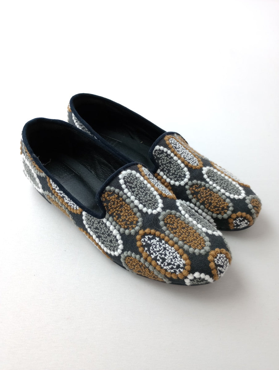 mina perhonen ミナペルホネン aurinko -tarte- 刺繍 オペラシューズ 靴  24 38 【中古】