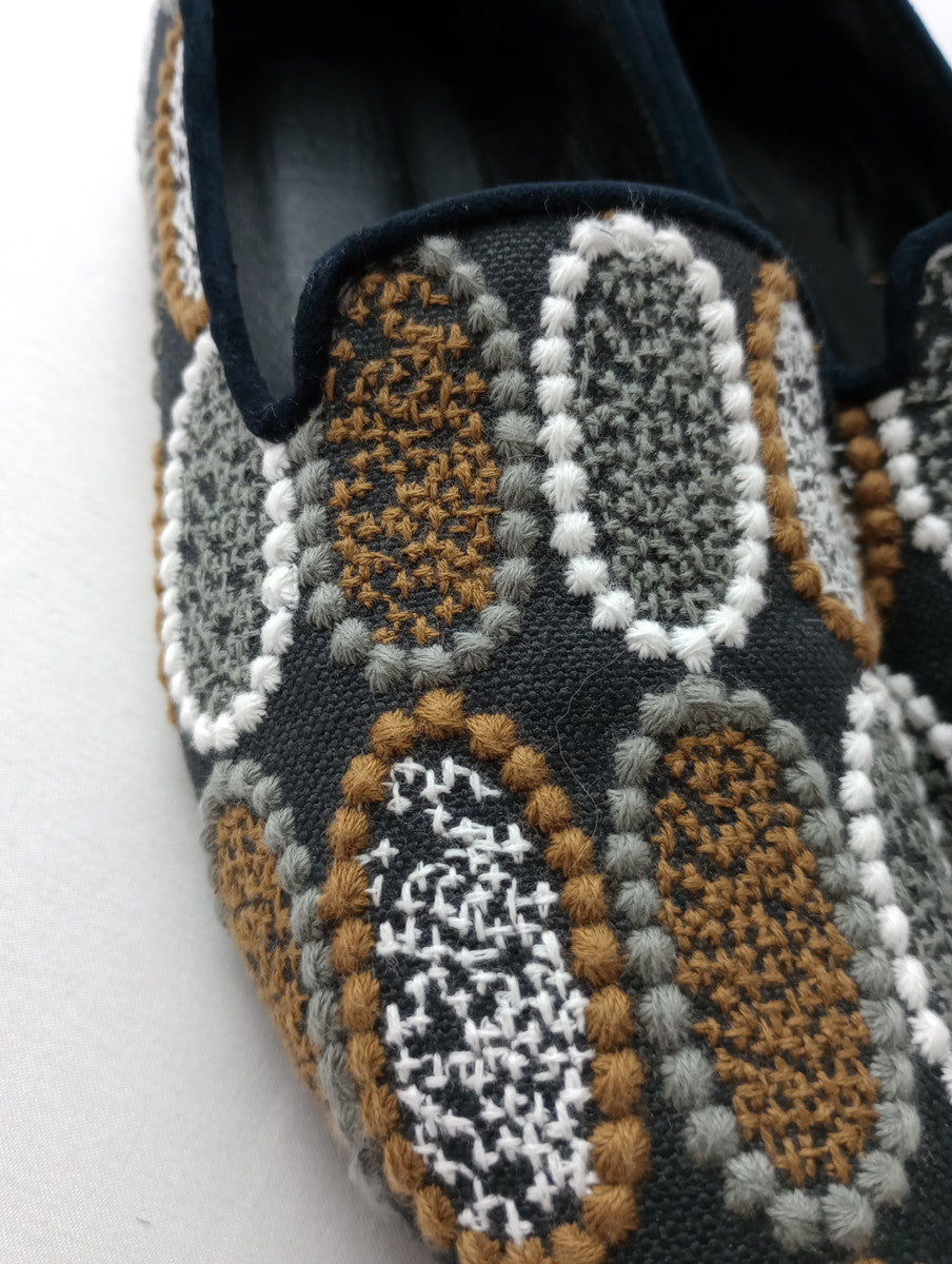 mina perhonen ミナペルホネン aurinko -tarte- 刺繍 オペラシューズ 靴  24 38 【中古】