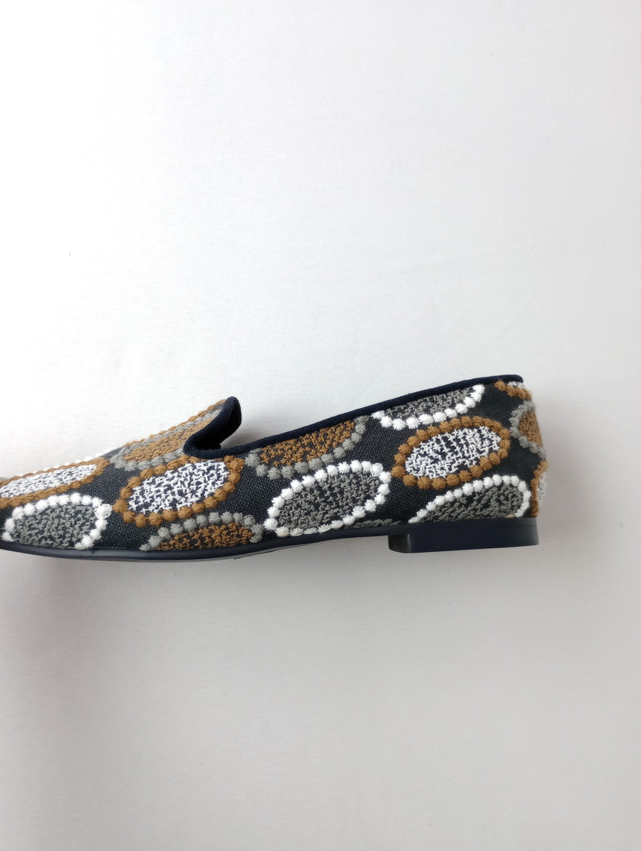 mina perhonen ミナペルホネン aurinko -tarte- 刺繍 オペラシューズ 靴  24 38 【中古】