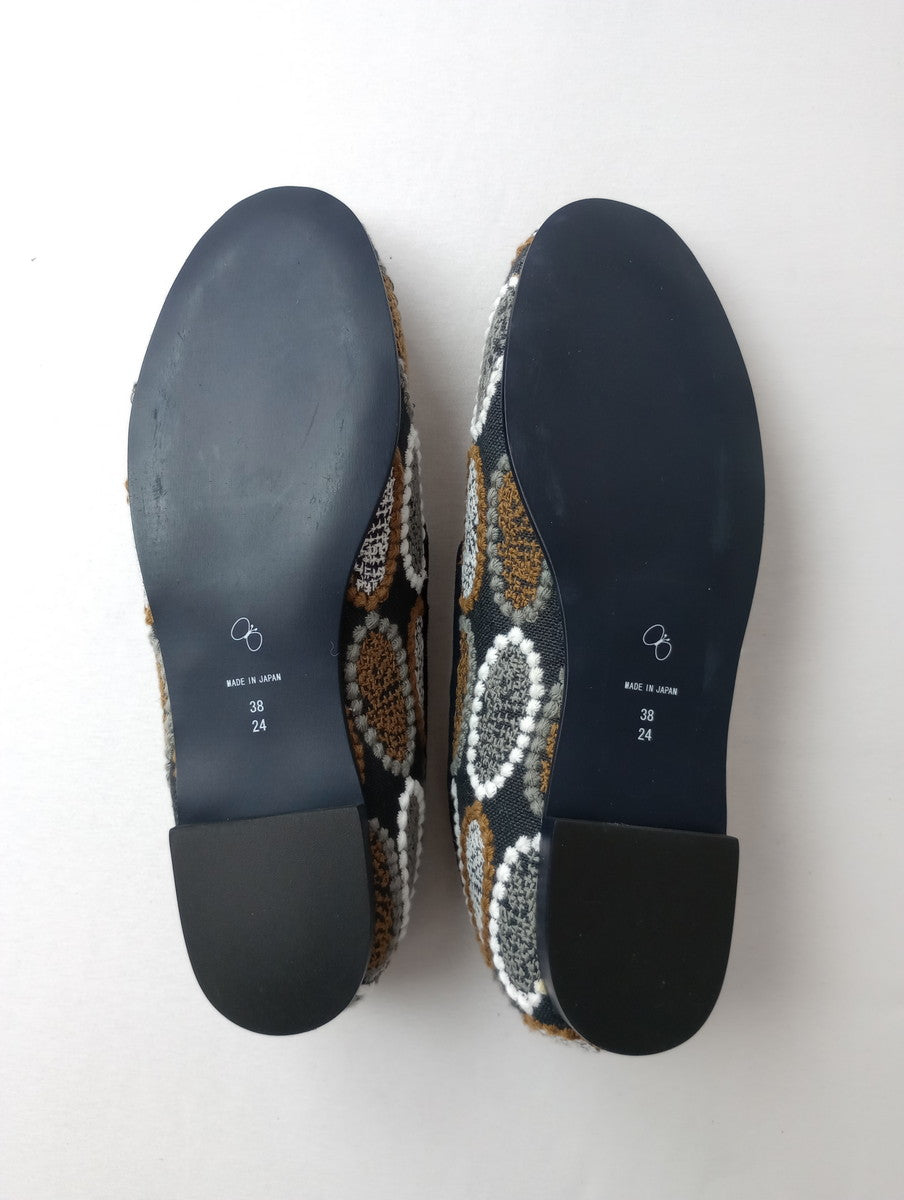mina perhonen ミナペルホネン aurinko -tarte- 刺繍 オペラシューズ 靴  24 38 【中古】