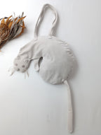 mina perhonen ミナペルホネン  miyao bag  ミャオバッグ  ベロア コットン  ライトグレー 【中古】