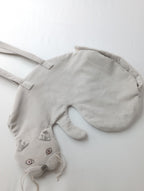mina perhonen ミナペルホネン  miyao bag  ミャオバッグ  ベロア コットン  ライトグレー 【中古】