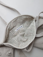 mina perhonen ミナペルホネン  miyao bag  ミャオバッグ  ベロア コットン  ライトグレー 【中古】