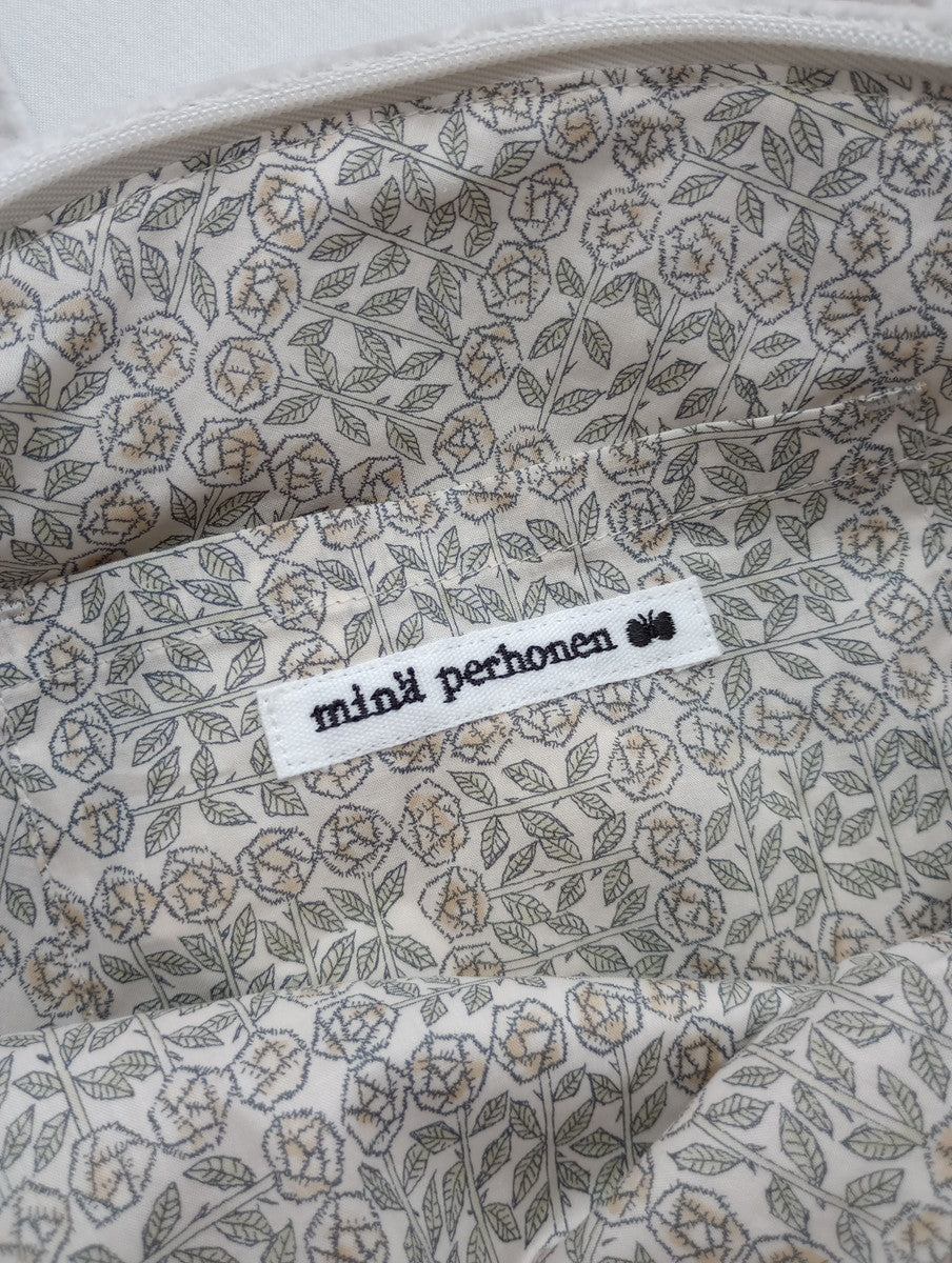 mina perhonen ミナペルホネン  miyao bag  ミャオバッグ  ベロア コットン  ライトグレー 【中古】