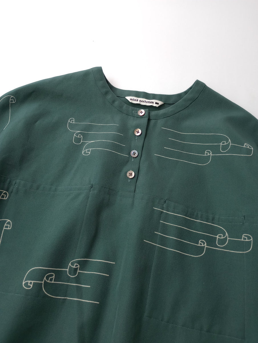 minaperhonen ミナペルホネン days  デイズ  ロング ワンピース グリーン カーキ 36  【中古】