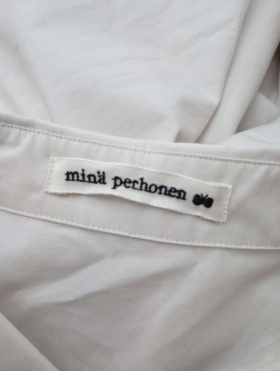 minaperhonen ミナペルホネン choucho ブラウス コットン シャツ 長袖 白 38  【中古】