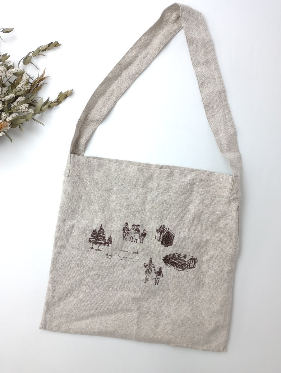 R&D.M.Co- オールドマンズテーラー GOOD  OLD DAYS CANVAS LINEN BAG リネン 麻 100％ショルダーバッグ 生成り 【中古】