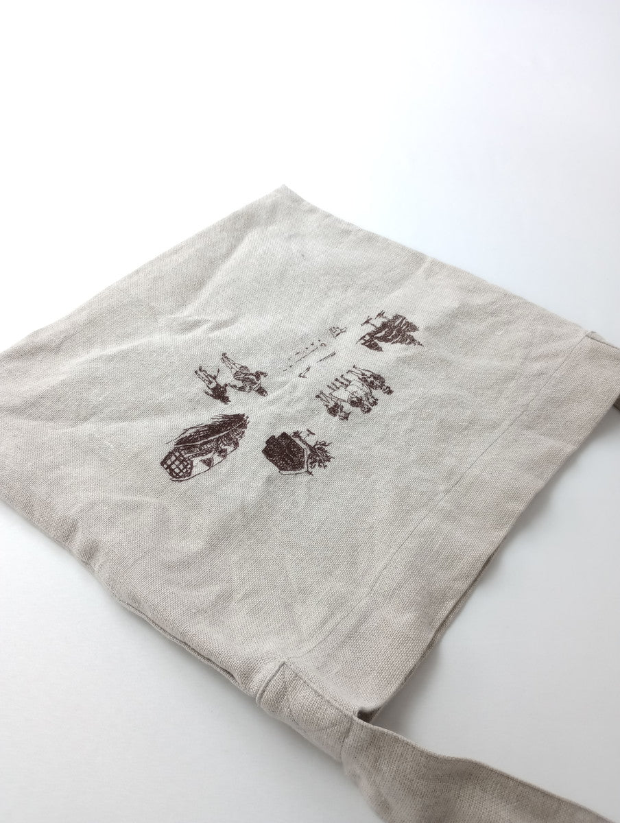 R&D.M.Co- オールドマンズテーラー GOOD  OLD DAYS CANVAS LINEN BAG リネン 麻 100％ショルダーバッグ 生成り 【中古】