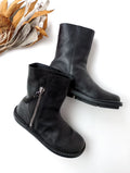 trippen トリッペン Deer f  black-waw/black-sft  サイド シップ レザーブーツ 靴  黒 ブラック 37  【中古】