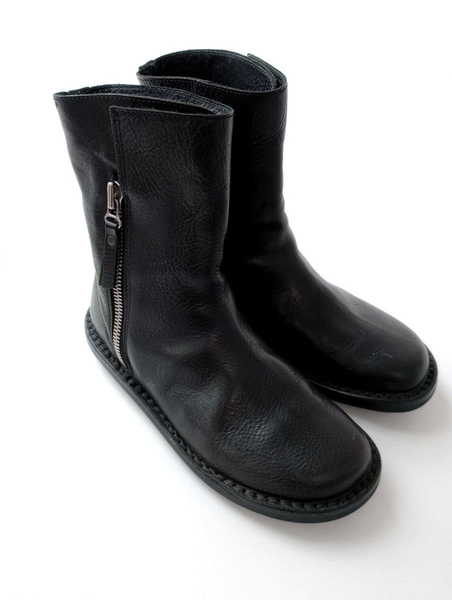 trippen トリッペン Deer f  black-waw/black-sft  サイド シップ レザーブーツ 靴  黒 ブラック 37  【中古】