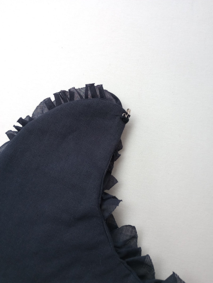 新品 R&D. M. Co-  オールドマンズテーラー  FRILL COLLAR フリルカラー 付け襟  ネイビー 【中古】