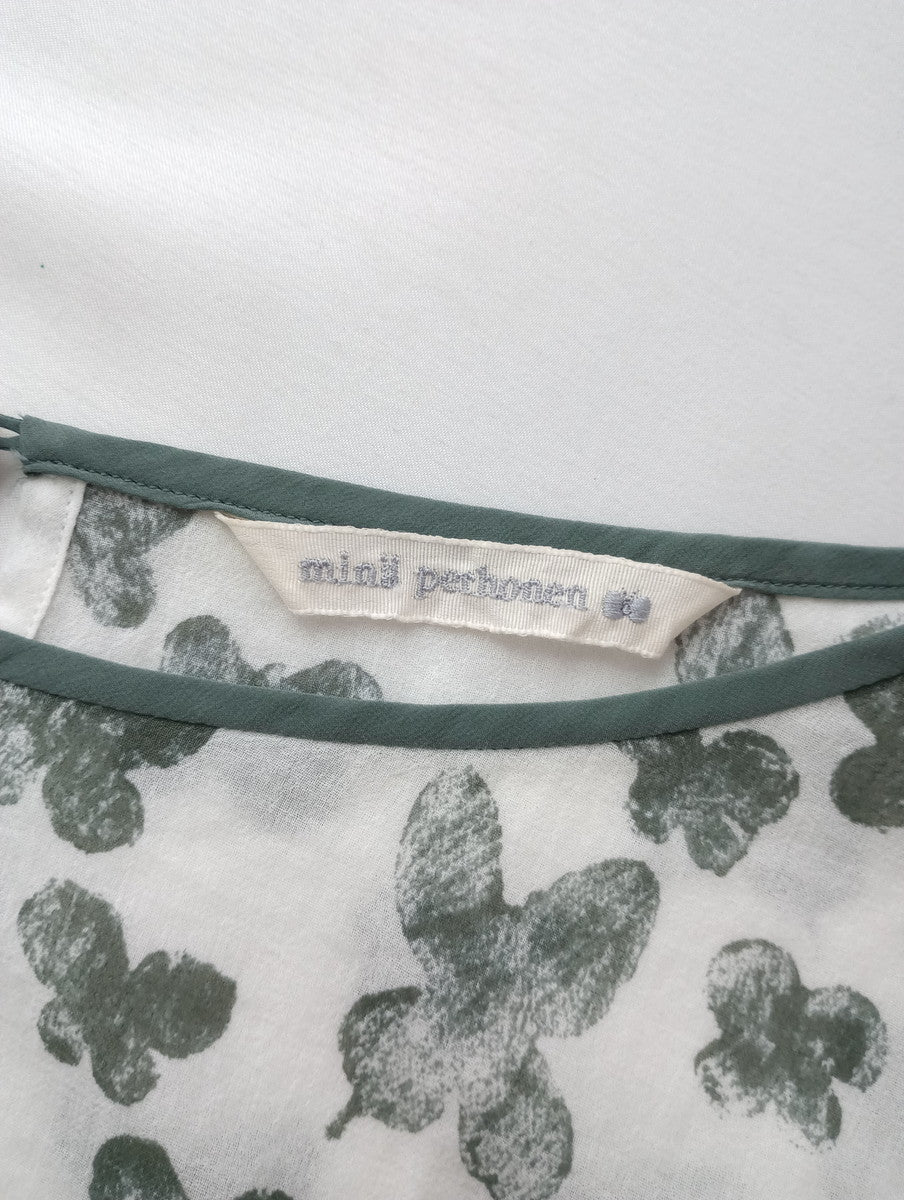 mina perhonen ミナペルホネン memoria メモリア ブ ラウス トップス 白カーキ  36  【中古】