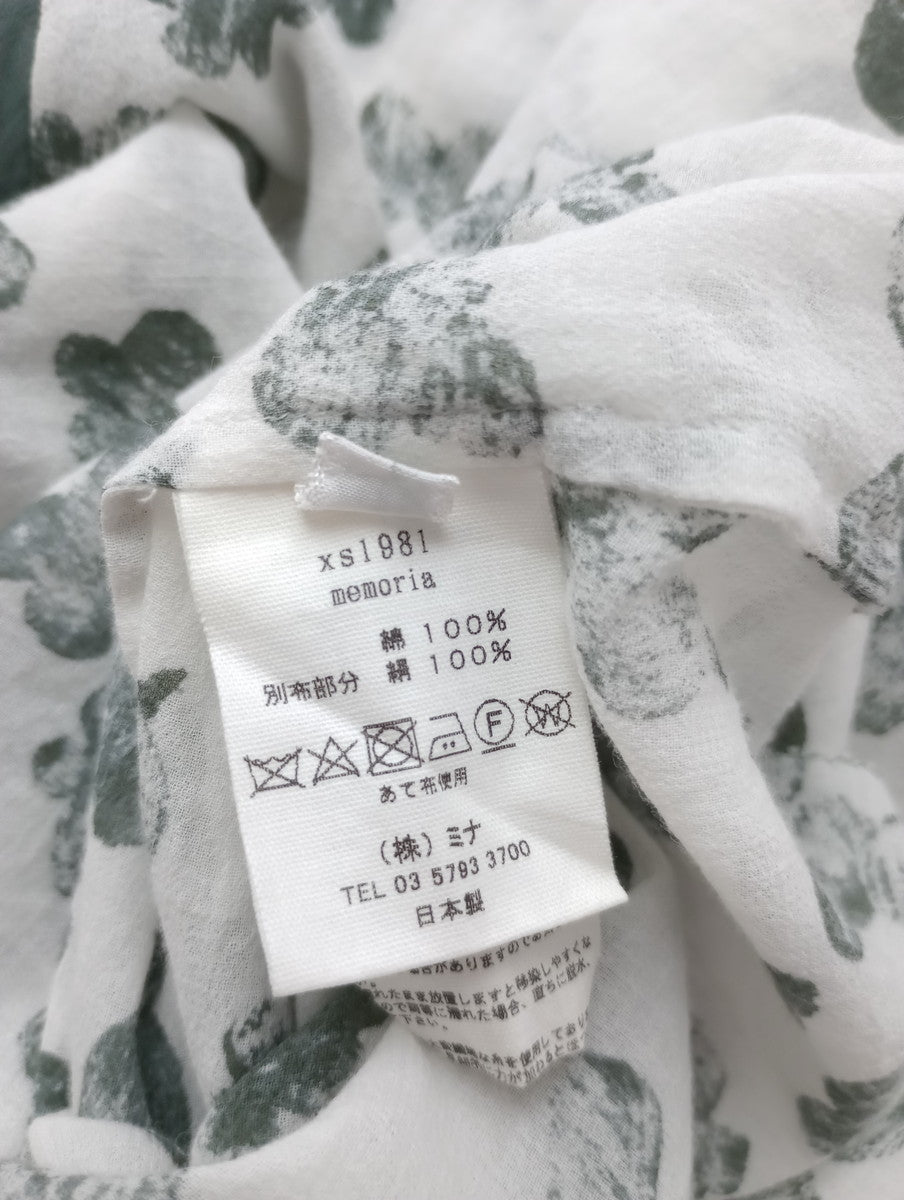 mina perhonen ミナペルホネン memoria メモリア ブ ラウス トップス 白カーキ  36  【中古】