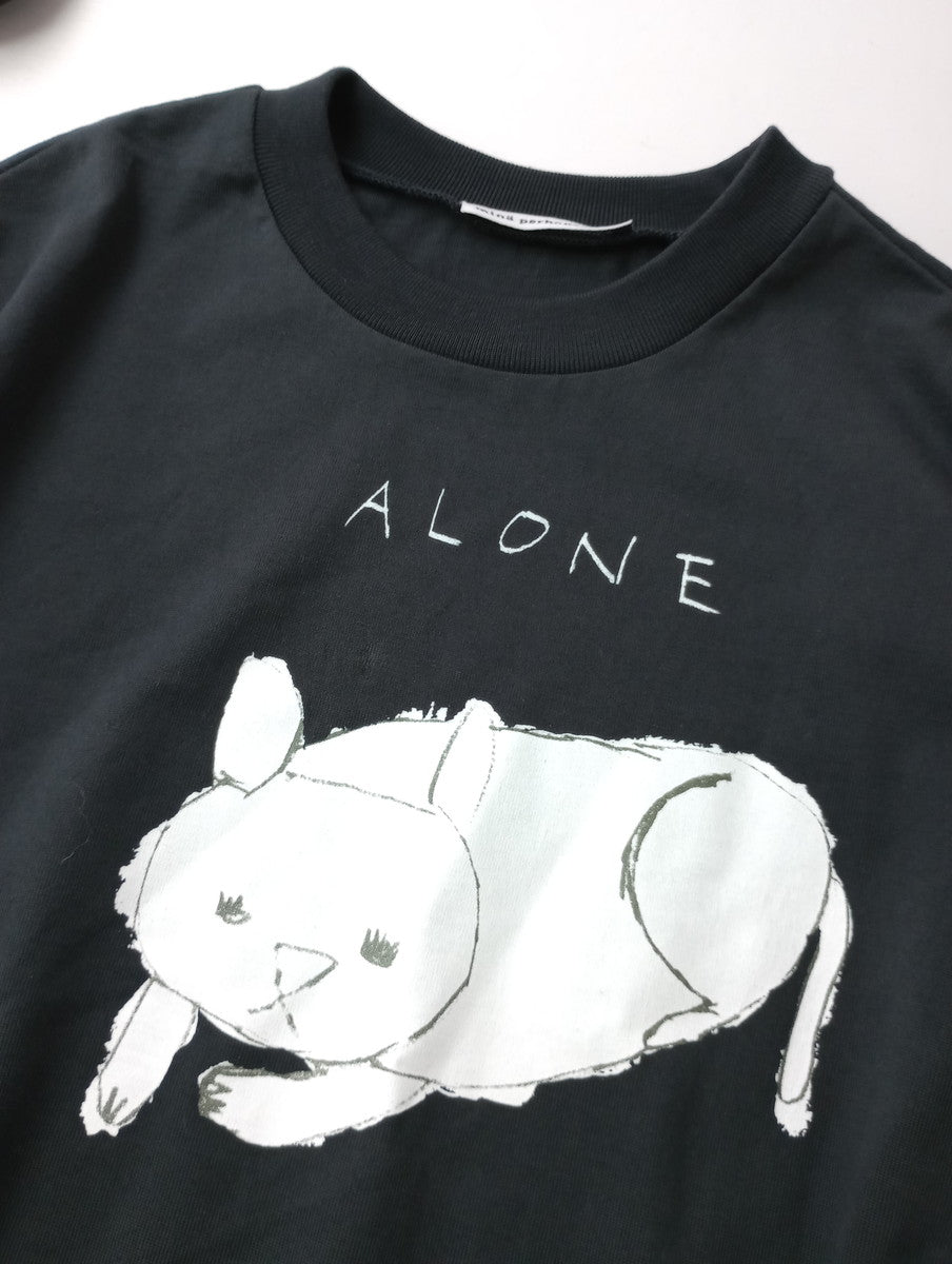 mina perhonen　ミナペルホネン piilo leikki　ロングスリーブカットソー 黒 ブラック M  【中古】