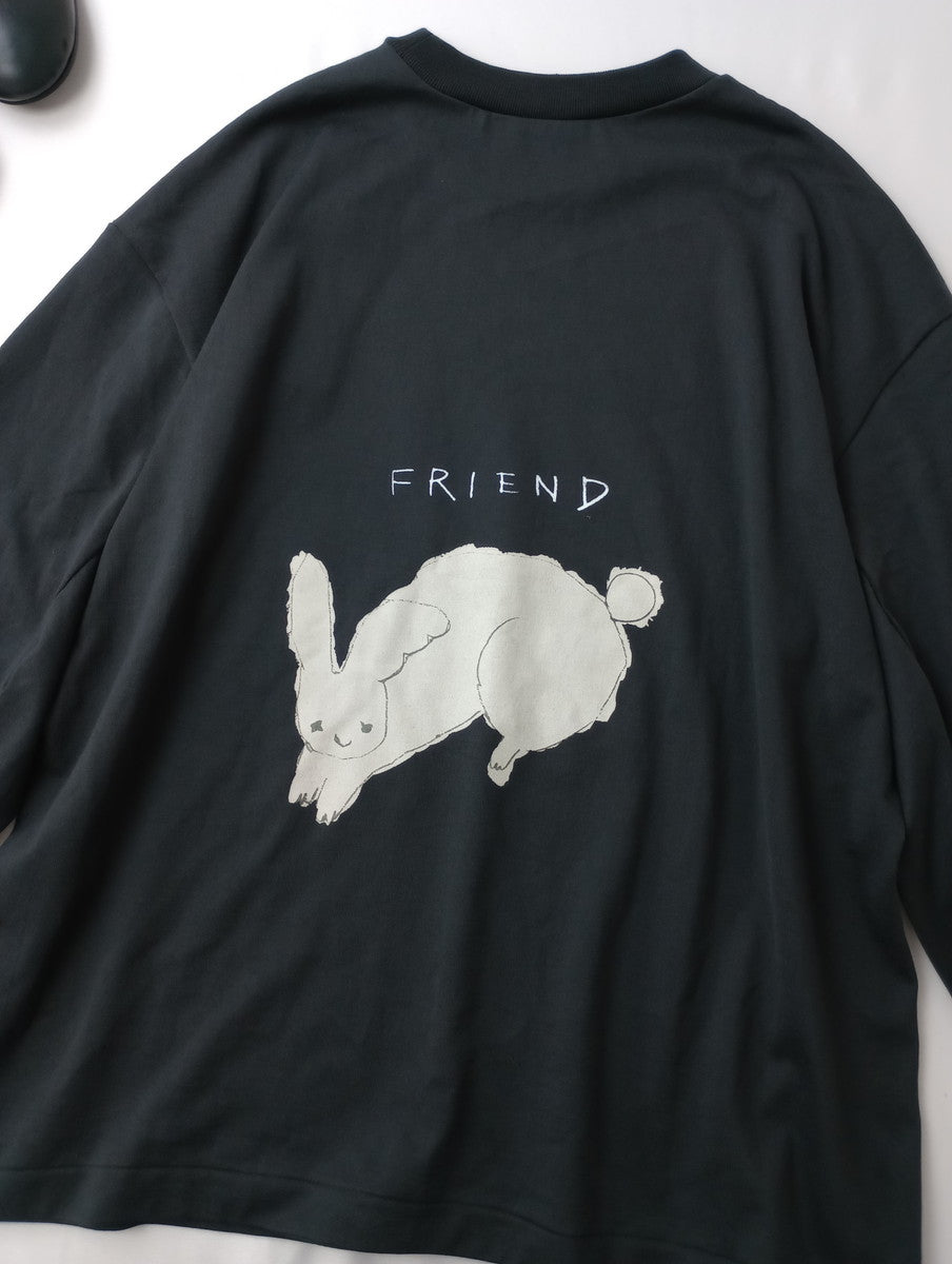 mina perhonen　ミナペルホネン piilo leikki　ロングスリーブカットソー 黒 ブラック M  【中古】