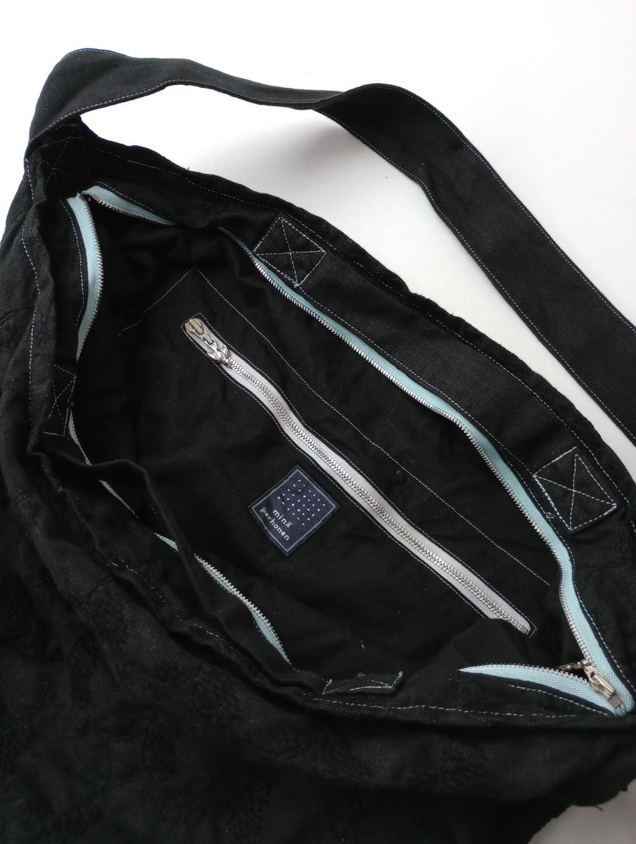 〈染〉encore  mina perhonen ミナペルホネン mela ショルダーバッグ 黒 ブラック 【中古】