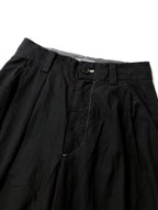 <染> encore MARGARET HOWELL マーガレ ットハウエル WASHED COTTON POPLIN TROUSERS トラウザーパンツ 黒 ブラック 1  【中古】