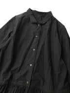 <染> encore   kaval カヴァル コットンギャザー ロングワンピース 黒 ブラック 【中古】