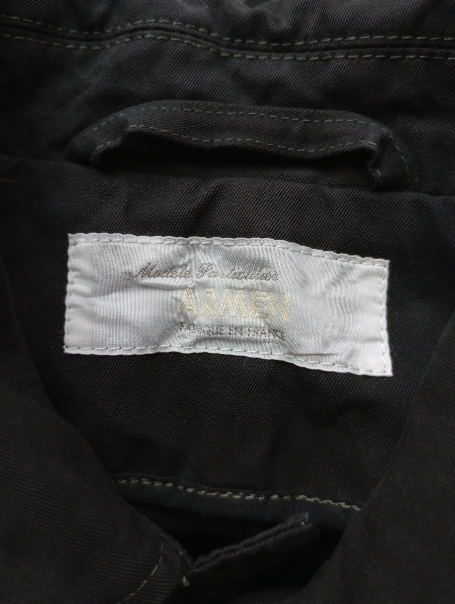 <染> encore  ARMEN   アーメン ステンカラーコート 黒 ブラック 【中古】