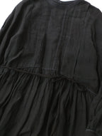 〈染〉encore Ikkuna suzuki takayukl イクナ スズキタカユキタック ロングドレス 黒 ブラック 【中古】