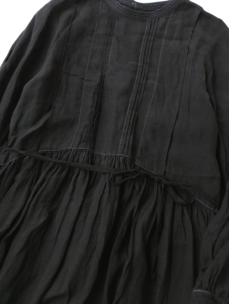 〈染〉encore Ikkuna suzuki takayukl イクナ スズキタカユキタック ロングドレス 黒 ブラック 【中古】