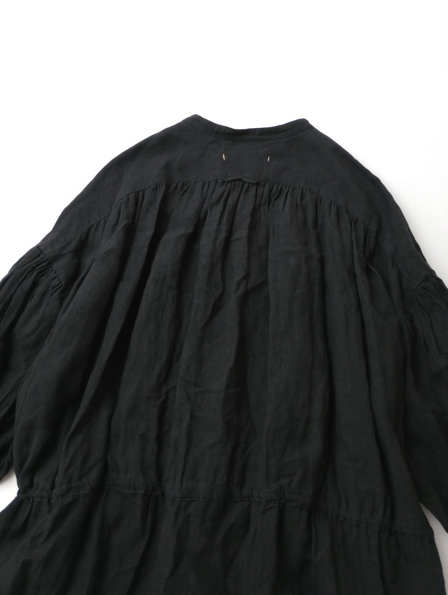 〈染〉 encore Ikkuna suzuki takayukl イクナ スズキタカユキ  パフスリーブ  ロング ドレス 黒 ブラック 1  【中古】