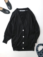 〈染〉encore  COSTHEBIGSMOKE  コグザビッグスモーク  カーディガン 羽織 黒 ブラック 【中古】