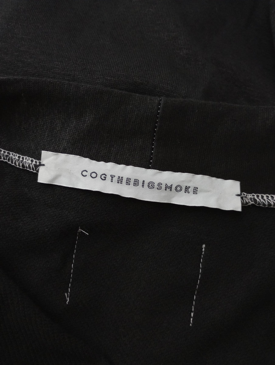 〈染〉encore  COSTHEBIGSMOKE  コグザビッグスモーク  カーディガン 羽織 黒 ブラック 【中古】