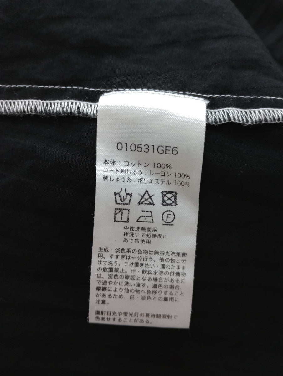 〈染〉encore   ne Quittez pas ヌキテパ  Poplin Stripe Sleeveless Dress  刺繍  ポプリン ストライプ ノースリーブ ドレス 黒 ブラック  【中古】